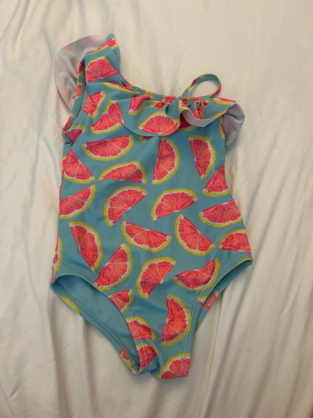Gap Girls' Pink Citrus Ruffle One-Piece Swimsuit size 2T